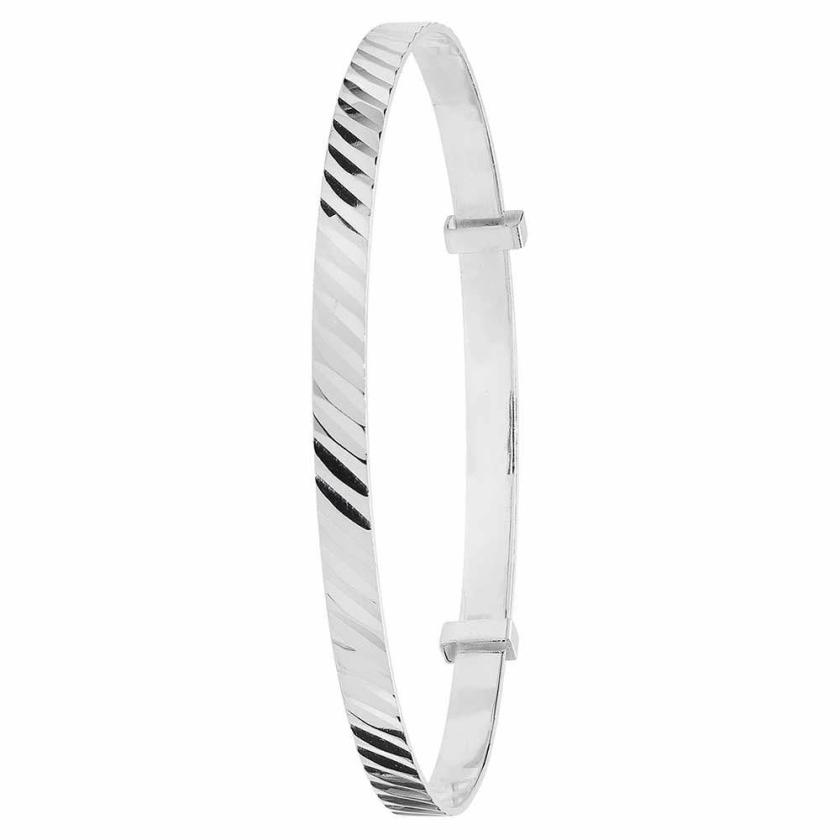 Bangles | Silver Ridged Expandable Baby Bangle Bangles Bangles