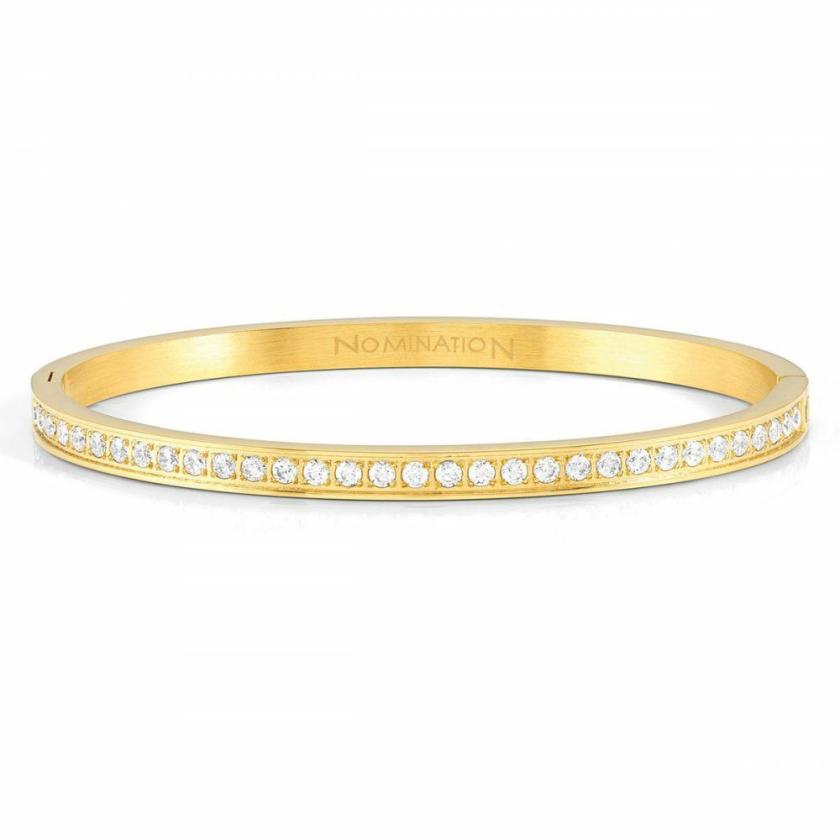 Bangles | Womens PRETTY Gold Coloured Stone Set Bangle Bangles Bangles