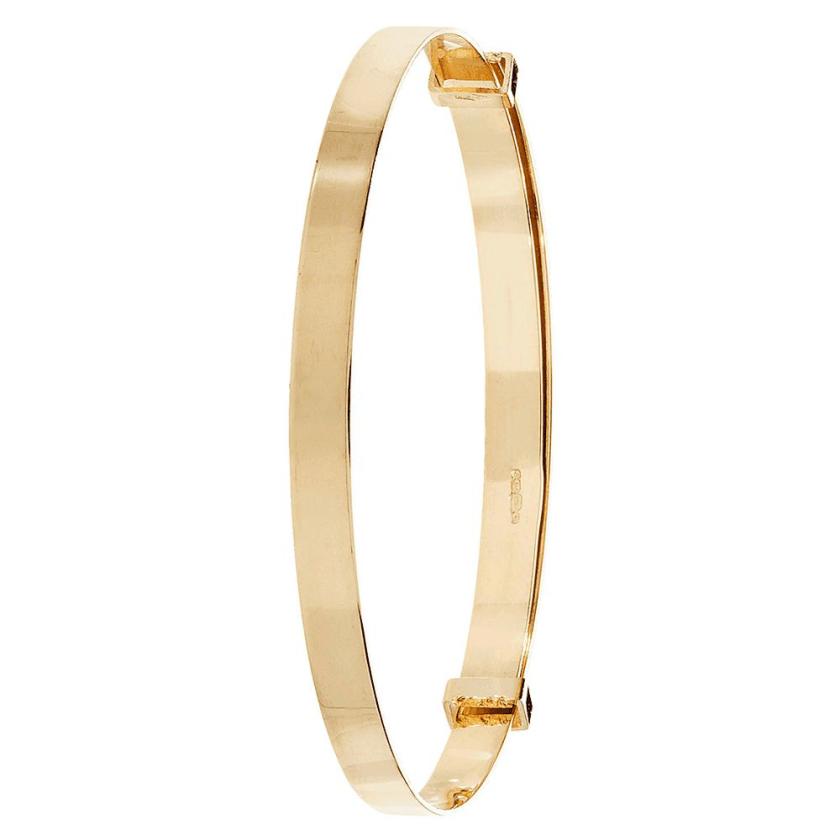 Bangles | 9ct Gold Plain 3mm Expandable Baby Bangle 9ct Yellow Gold Bangles