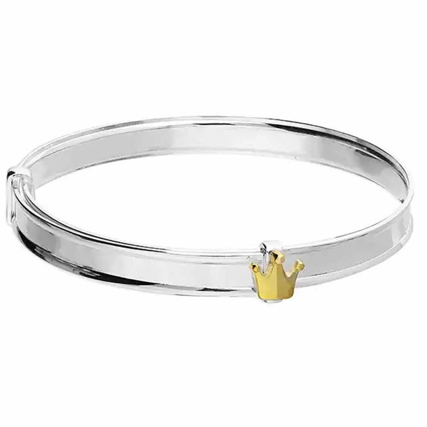 Bangles | Silver & Gold Plated Crown Children’s Expander Bangle Bangles Bangles