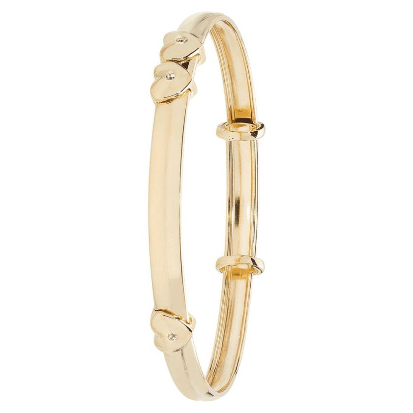 Bangles | Womens 9ct Gold Babies Heart ID Bangle Bangles Bangles