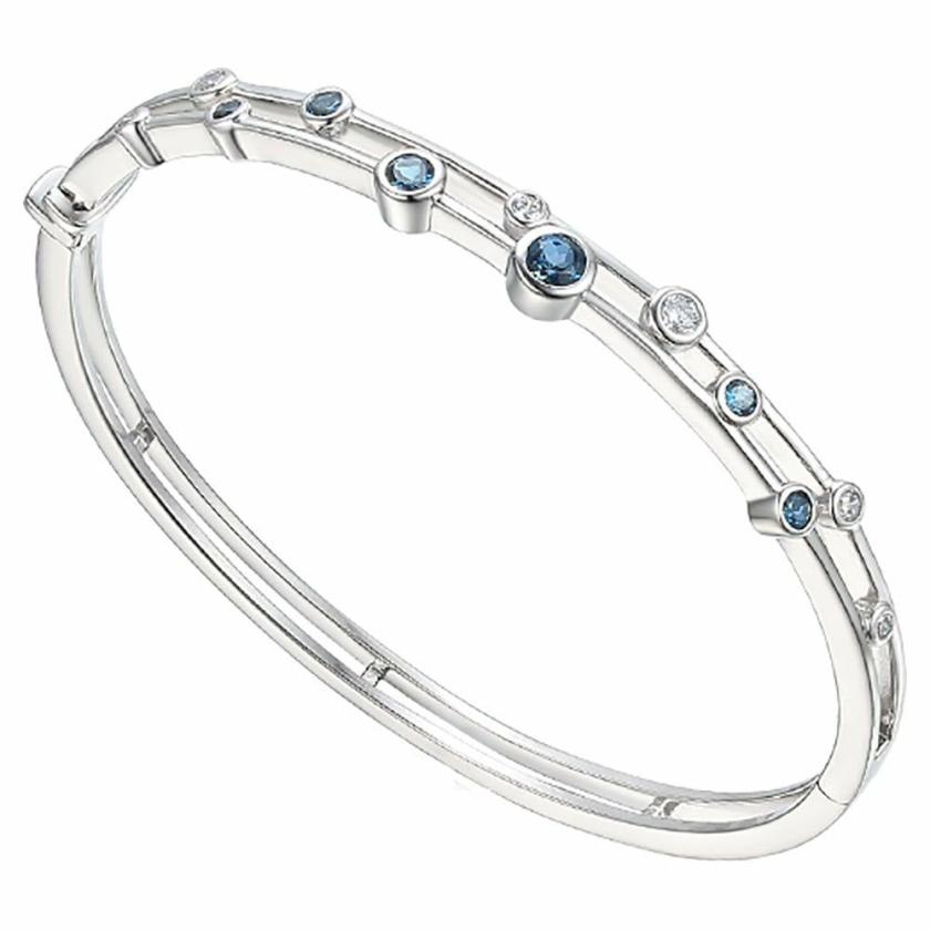 Bangles | Womens Blue & Silver Fantasia Stone Set Bangle Bangles Bangles