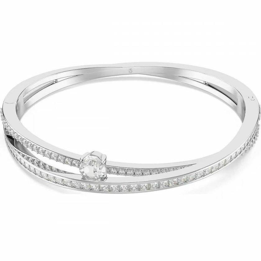 Bangles | Womens Hyperbola Mixed Cut Rhodium Plated Stone Set Bangle Bangles Bangles