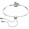 Bangles | Womens Iconic Rhodium Plated Stone Set Swan Bangle Bangles Bangles