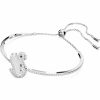 Bangles | Womens Iconic Rhodium Plated Stone Set Swan Bangle Bangles Bangles