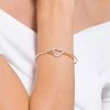 Bangles | Womens Infinity & Heart Interlocking Rose Gold Toned Bangle Bracelet Bangles Bangles