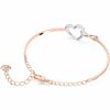 Bangles | Womens Infinity & Heart Interlocking Rose Gold Toned Bangle Bracelet Bangles Bangles