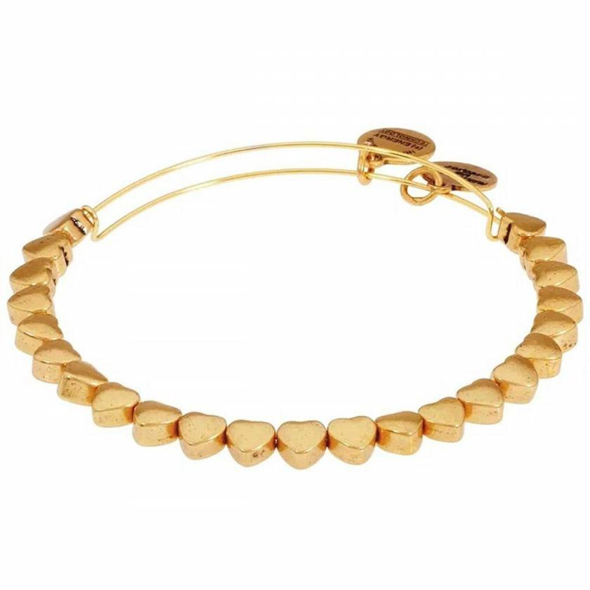 Bangles | Womens Ladies Gold Toned Beaded Heart Bangle Bangles Bangles