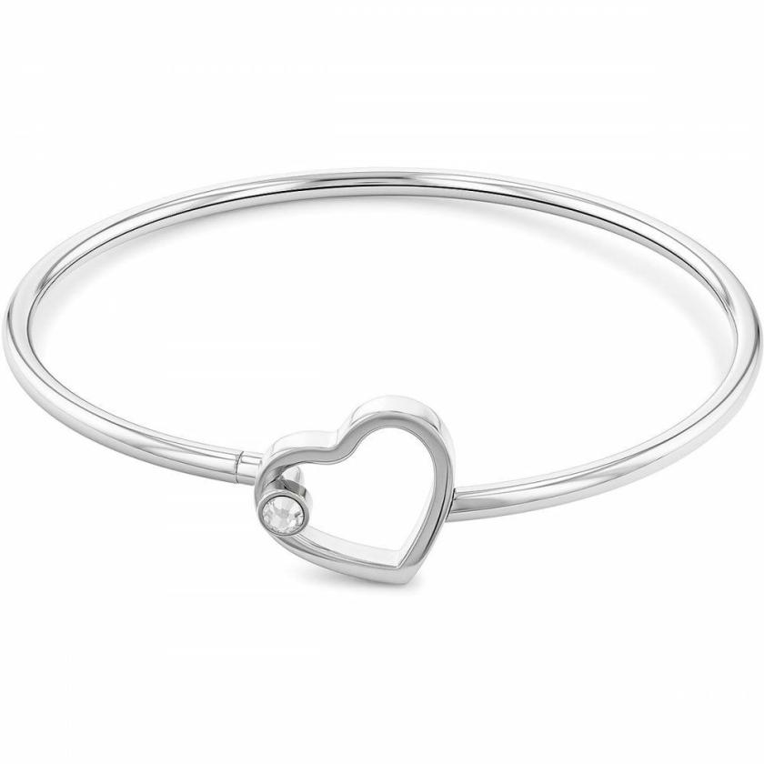 Bangles | Womens Ladies Minimal Hearts Stone Set Bangle Bangles Bangles