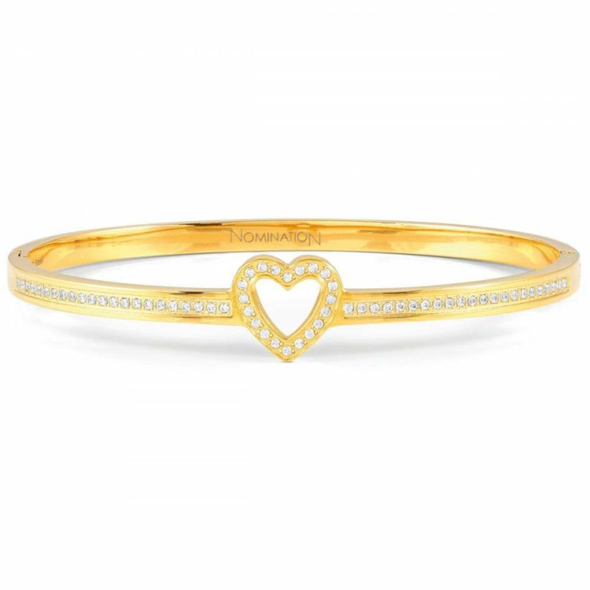 Bangles | Womens PRETTY BANGLE Gold Coloured Open Heart Bangle Bangles Bangles