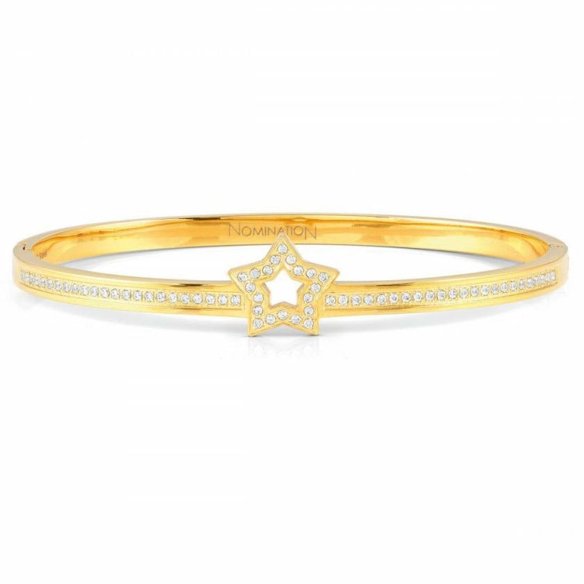 Bangles | Womens PRETTY Gold Coloured Bangle with Open Star Bangles Bangles