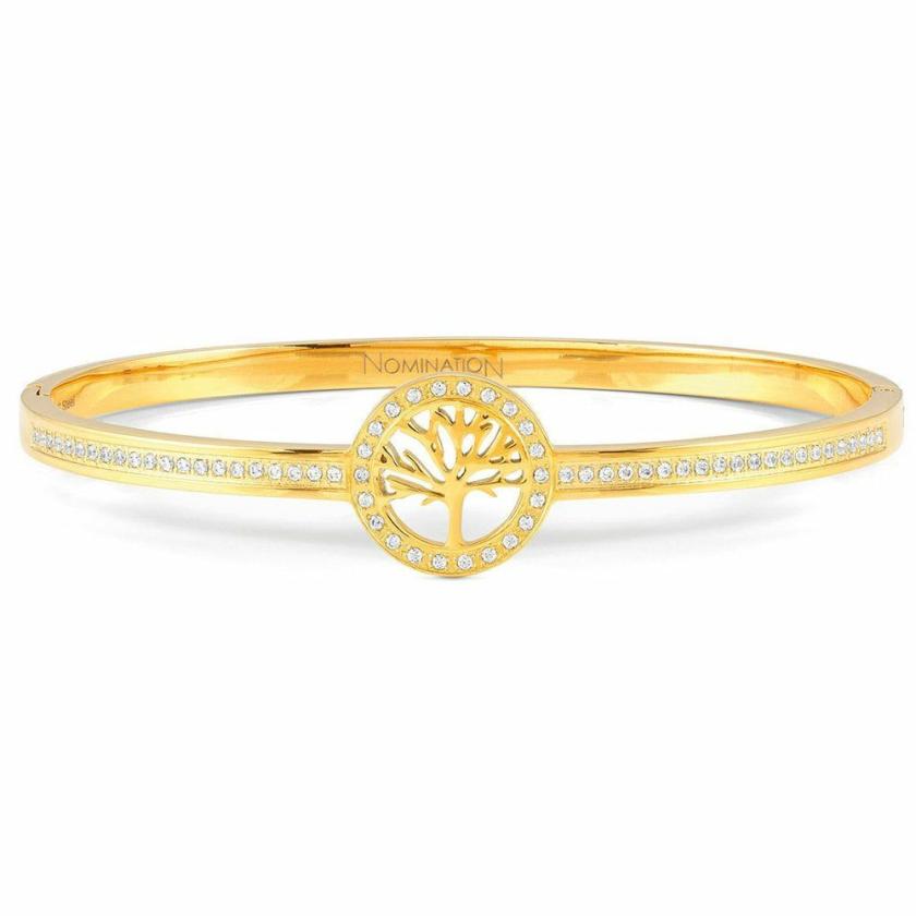 Bangles | Womens PRETTY Gold Coloured Bangle with Tree of Life Bangles Bangles