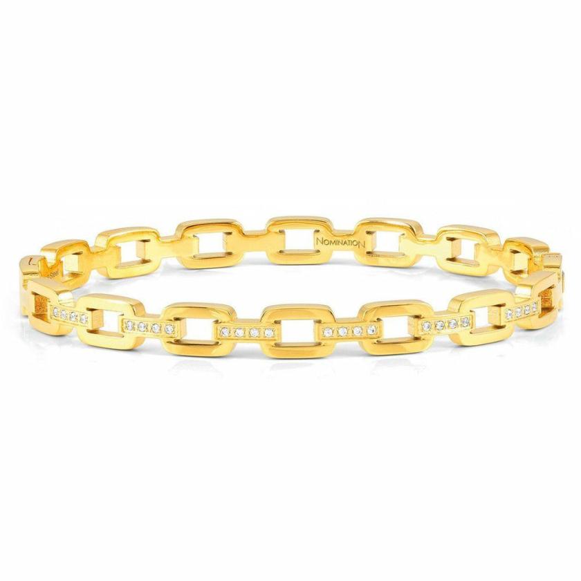 Bangles | Womens PRETTY Rigid Gold Coloured Steel Chain Bangle Bangles Bangles