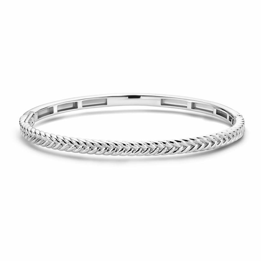 Bangles | Womens Rhodium Plated Silver Bangle Bangles Bangles