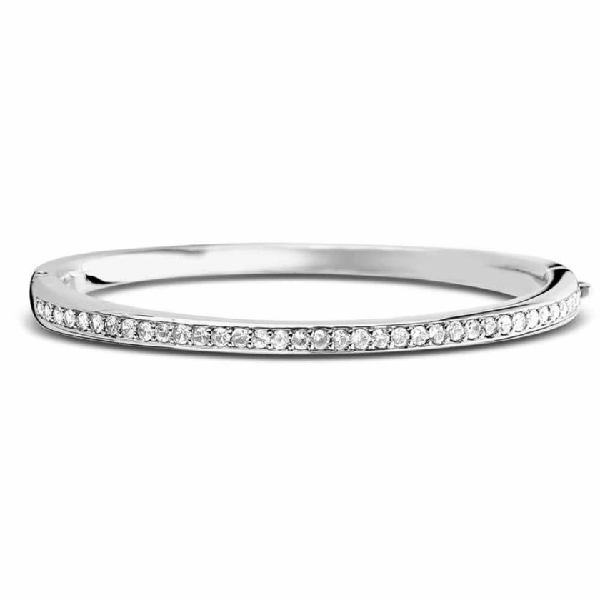 Bangles | Womens Silver Stone Set Bangle Bangles Bangles