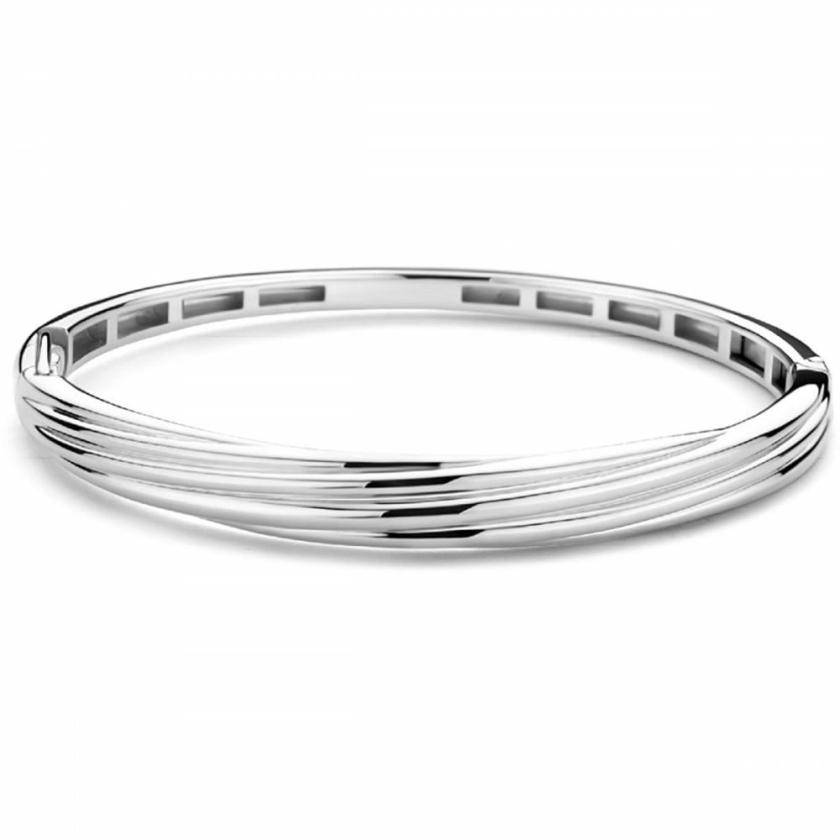 Bangles | Womens Sterling Silver Textured Hinged Bangle Bangles Bangles