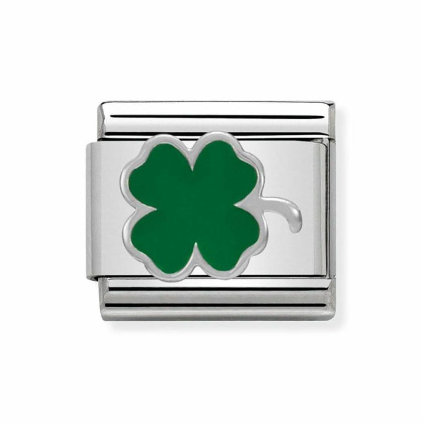 Beads & Charms | Mens/Womens CLASSIC Silvershine Green Clover Charm Beads & Charms Beads & Charms