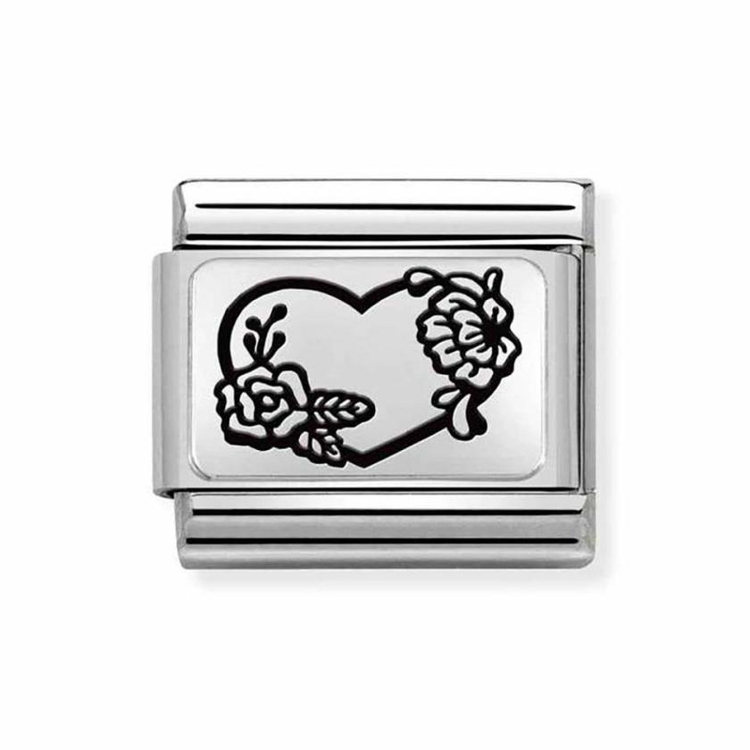 Beads & Charms | Mens/Womens CLASSIC Silvershine Heart With Flowers Charm Beads & Charms Beads & Charms