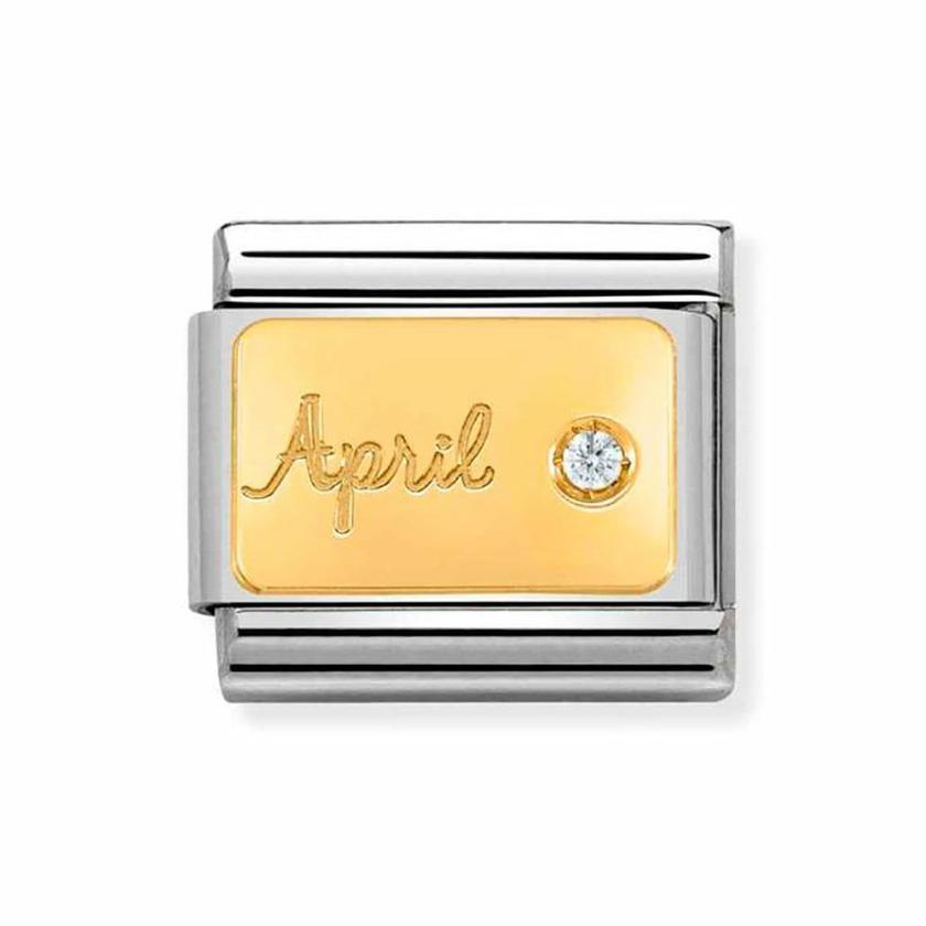 Beads & Charms | Womens CLASSIC Gold April Birthstone Charm (Diamond) 18ct Yellow Gold Beads & Charms