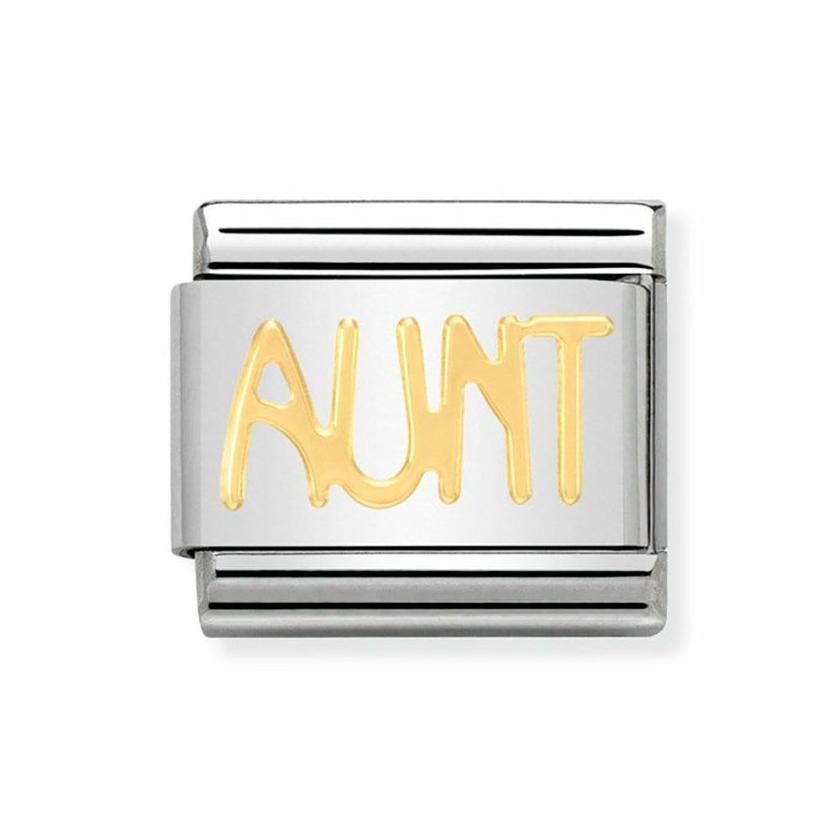 Beads & Charms | Womens CLASSIC Gold ‘AUNT’ Charm 18ct Yellow Gold Beads & Charms