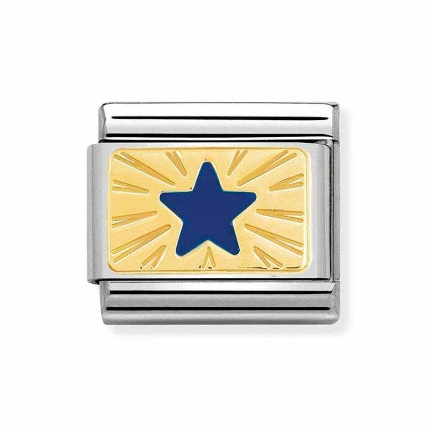 Beads & Charms | Womens CLASSIC Gold Blue Enamel Star Charm 18ct Yellow Gold Beads & Charms