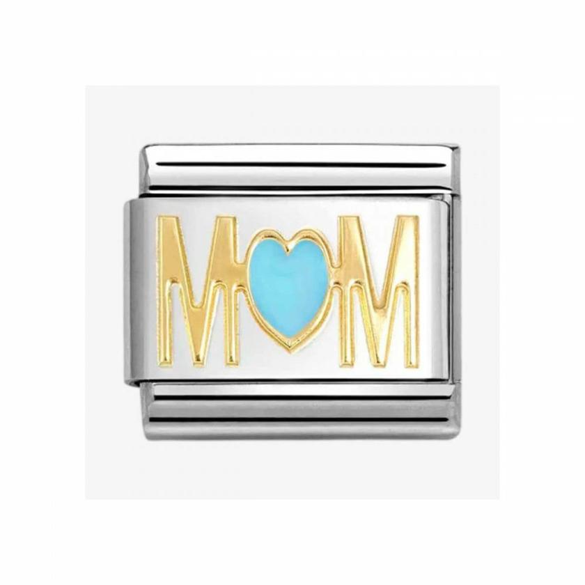 Beads & Charms | Womens CLASSIC Gold Blue Mom Heart Charm 18ct Yellow Gold Beads & Charms