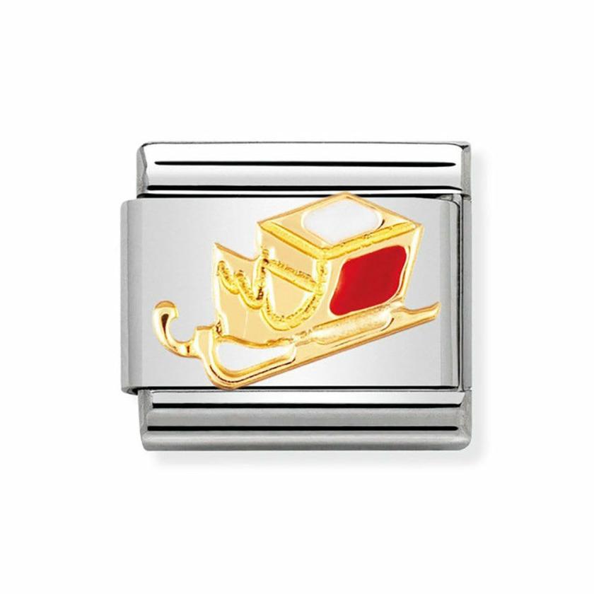 Beads & Charms | Womens CLASSIC Gold Christmas Sledge Charm 18ct Yellow Gold Beads & Charms