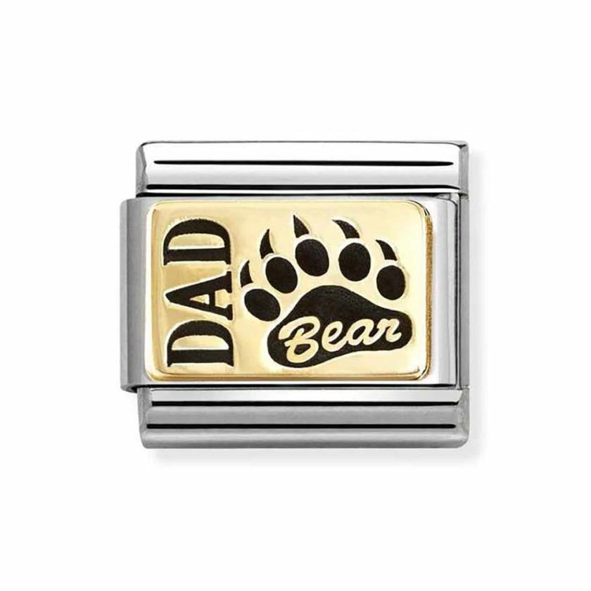 Beads & Charms | Womens CLASSIC Gold Dad Bear with Paw Prints Charm 18ct Yellow Gold Beads & Charms