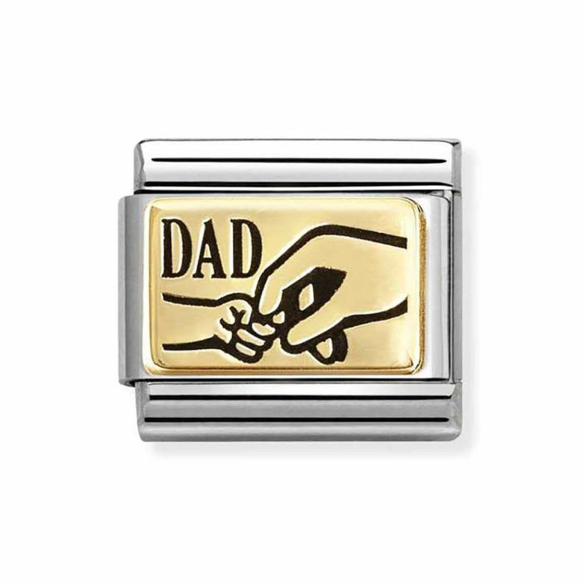 Beads & Charms | Womens CLASSIC Gold Dad with Hands Charm 18ct Yellow Gold Beads & Charms