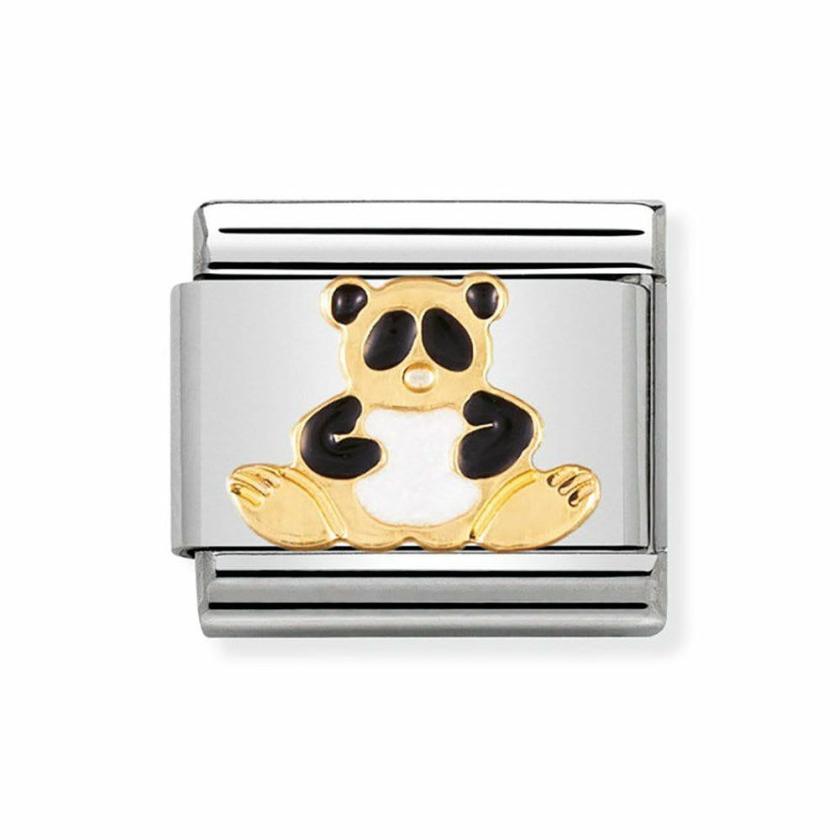 Beads & Charms | Womens CLASSIC Gold & Enamel Panda Charm 18ct Yellow Gold Beads & Charms