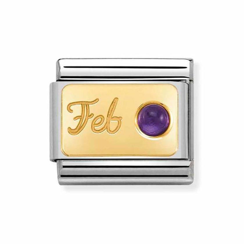 Beads & Charms | Womens CLASSIC Gold February Birthstone Charm (Amethyst) 18ct Yellow Gold Beads & Charms