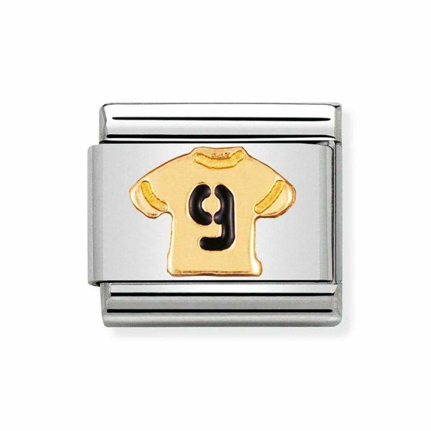 Beads & Charms | Womens CLASSIC Gold Football Charm, No.9 Shirt 18ct Yellow Gold Beads & Charms