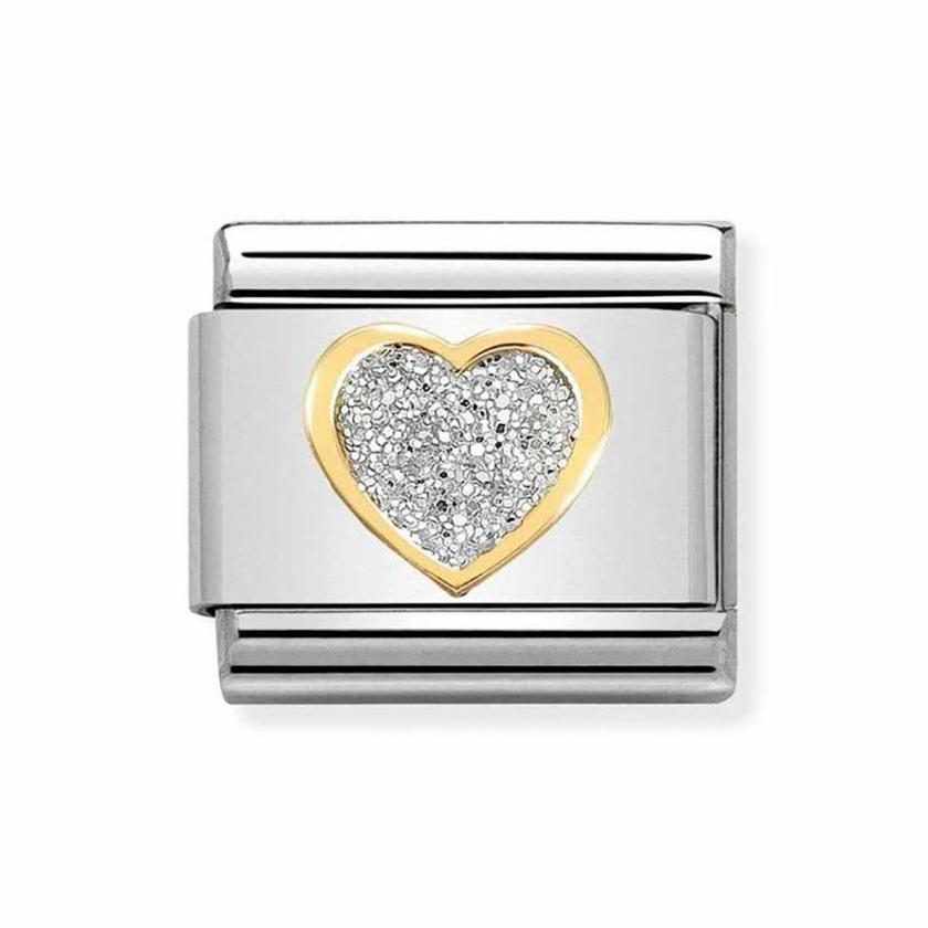 Beads & Charms | Womens CLASSIC Gold Glitter Heart Charm 18ct Yellow Gold Beads & Charms