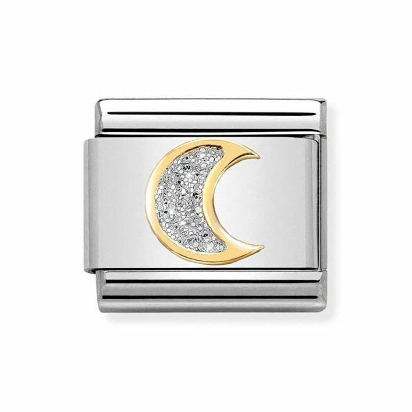 Beads & Charms | Womens CLASSIC Gold Glitter Moon Charm 18ct Yellow Gold Beads & Charms