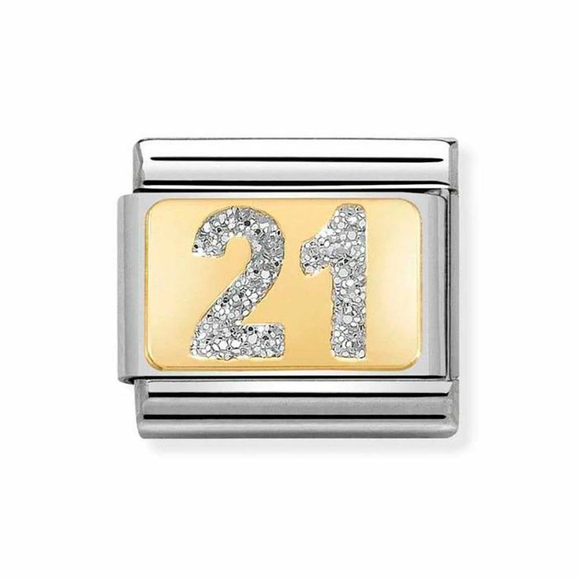 Beads & Charms | Womens CLASSIC Gold Glitter Number ’21’ Charm 18ct Yellow Gold Beads & Charms