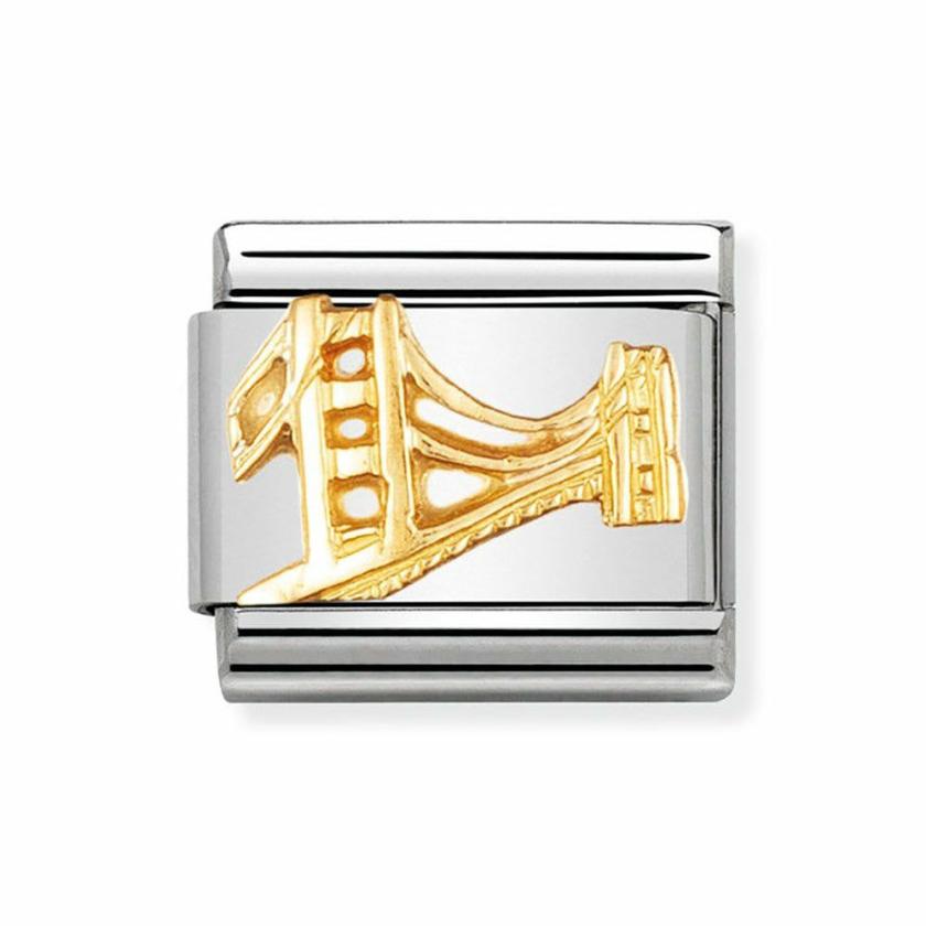 Beads & Charms | Womens CLASSIC Gold Golden Gate Bridge Relief Charm 18ct Yellow Gold Beads & Charms