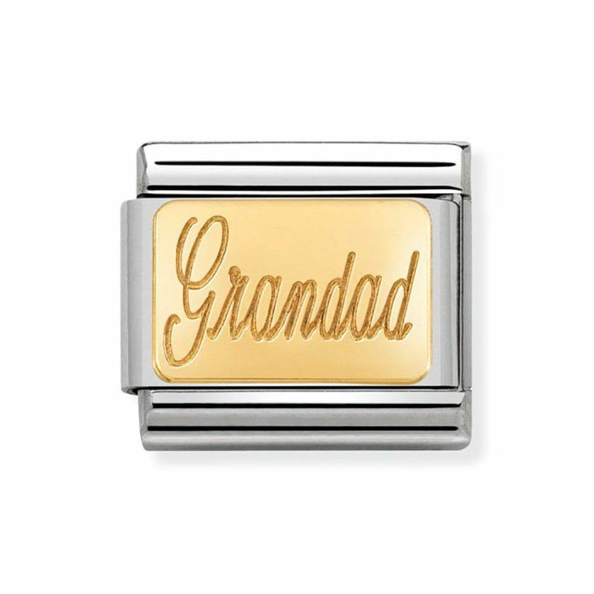 Beads & Charms | Womens CLASSIC Gold ‘GRANDAD’ Script Charm 18ct Yellow Gold Beads & Charms