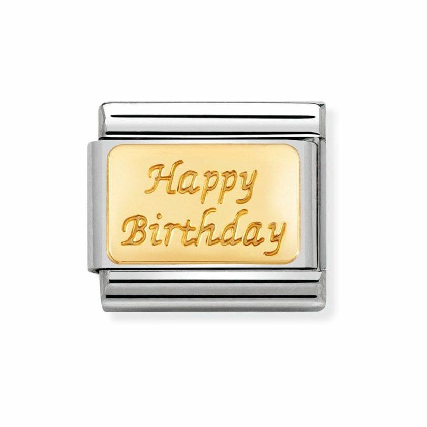 Beads & Charms | Womens CLASSIC Gold ‘HAPPY BIRTHDAY’ Charm 18ct Yellow Gold Beads & Charms