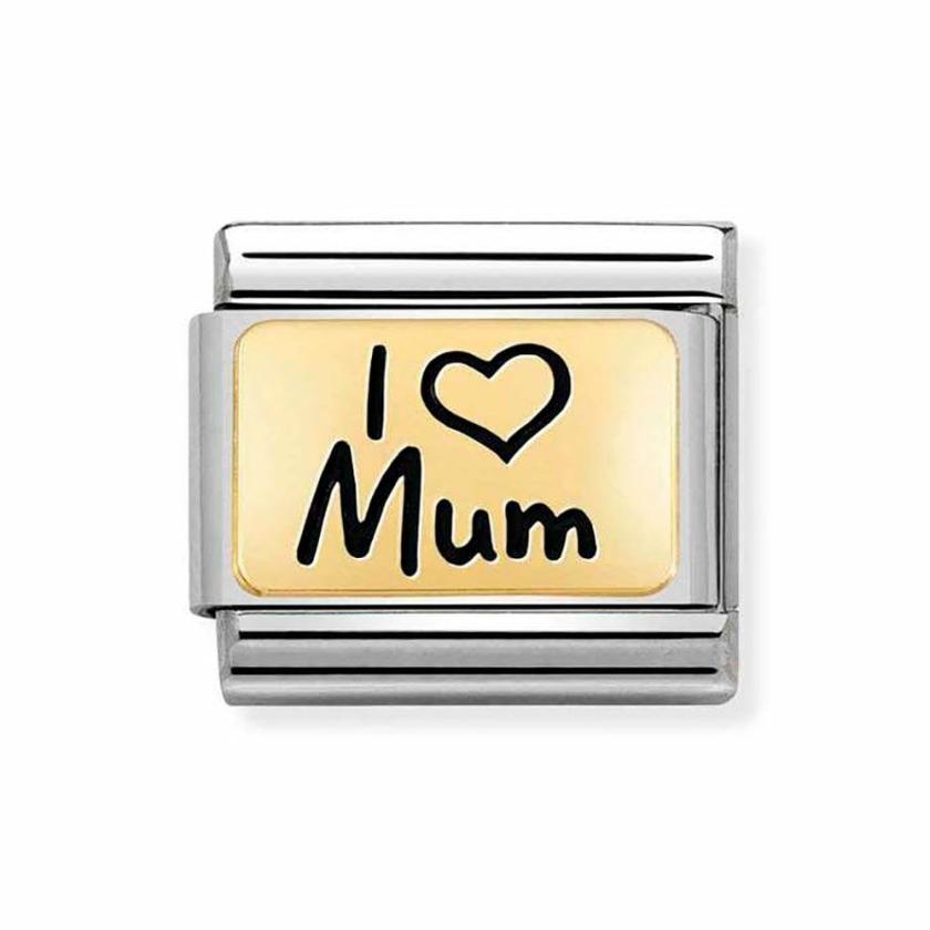 Beads & Charms | Womens CLASSIC Gold ‘I LOVE MUM’ Charm 18ct Yellow Gold Beads & Charms