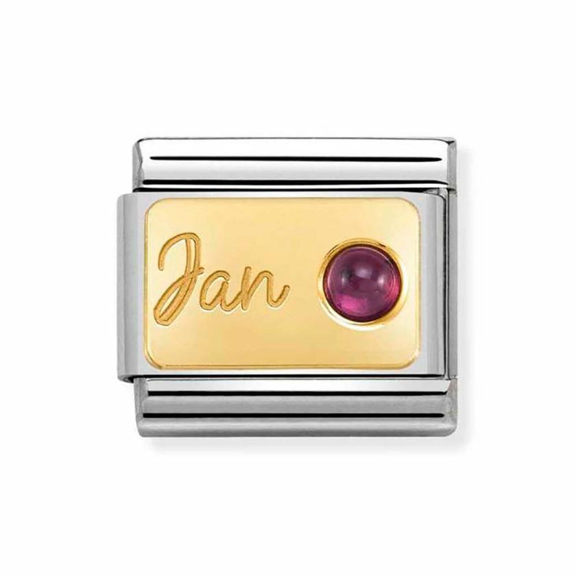 Beads & Charms | Womens CLASSIC Gold January Birthstone Charm (Garnet) 18ct Yellow Gold Beads & Charms