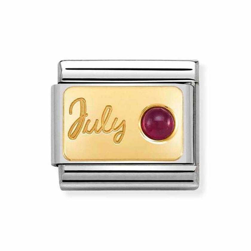 Beads & Charms | Womens CLASSIC Gold July Birthstone Charm (Ruby) 18ct Yellow Gold Beads & Charms