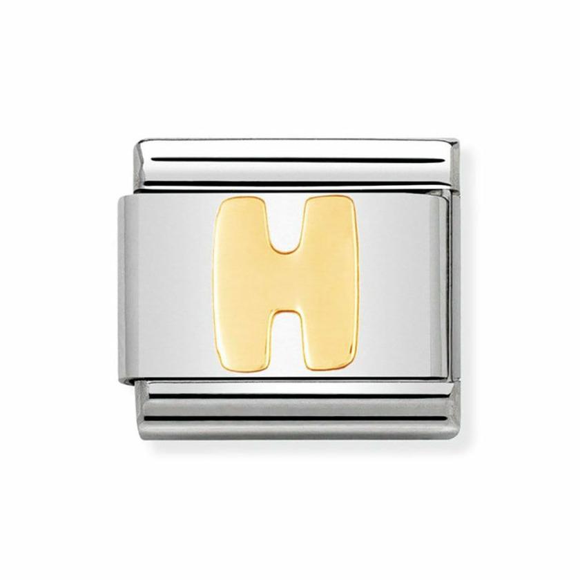 Beads & Charms | Womens CLASSIC Gold Letter ‘H’ Charm 18ct Yellow Gold Beads & Charms