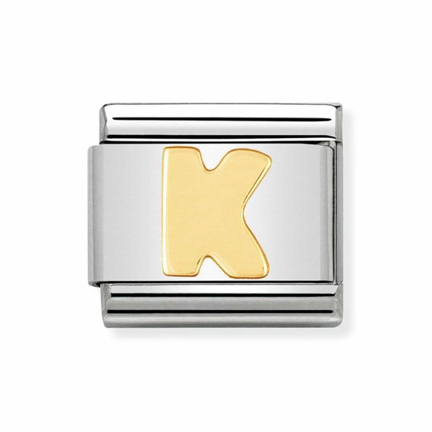 Beads & Charms | Womens CLASSIC Gold Letter ‘K’ Charm 18ct Yellow Gold Beads & Charms