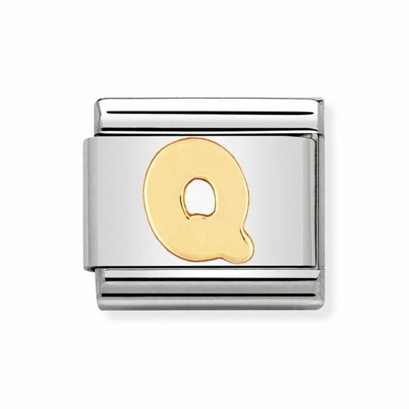 Beads & Charms | Womens CLASSIC Gold Letter ‘Q’ Charm 18ct Yellow Gold Beads & Charms