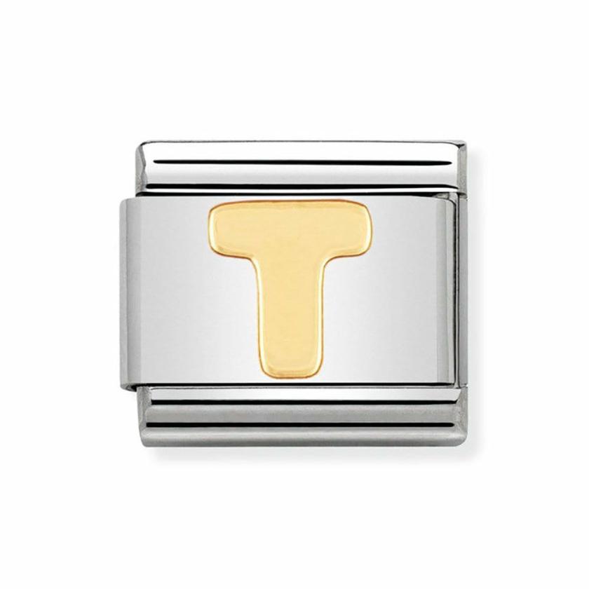 Beads & Charms | Womens CLASSIC Gold Letter ‘T’ Charm 18ct Yellow Gold Beads & Charms