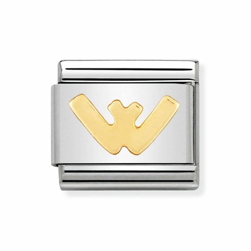 Beads & Charms | Womens CLASSIC Gold Letter ‘W’ Charm 18ct Yellow Gold Beads & Charms