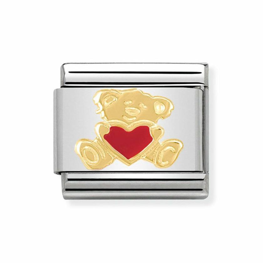 Beads & Charms | Womens CLASSIC Gold Love Bear & Heart Charm 18ct Yellow Gold Beads & Charms