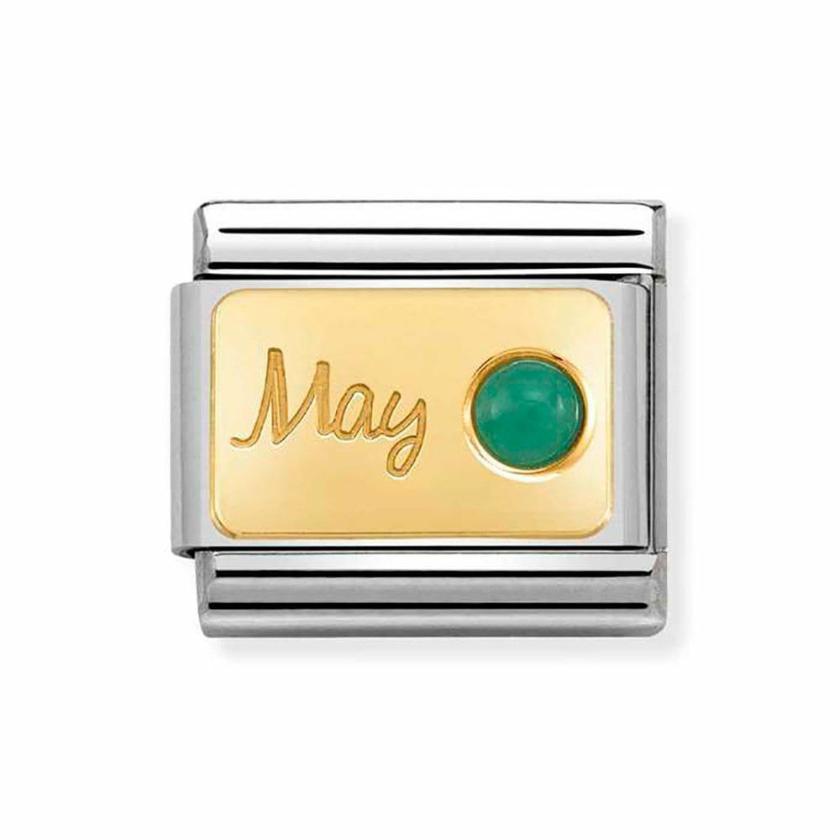 Beads & Charms | Womens CLASSIC Gold May Birthstone Charm (Emerald) 18ct Yellow Gold Beads & Charms