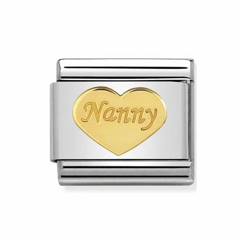 Beads & Charms | Womens CLASSIC Gold ‘NANNY’ Heart Charm 18ct Yellow Gold Beads & Charms