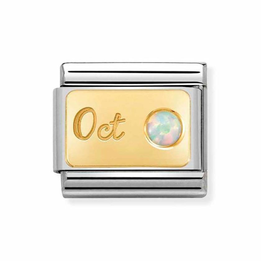 Beads & Charms | Womens CLASSIC Gold October Birthstone Charm (White Opal) 18ct Yellow Gold Beads & Charms